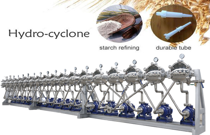 Hydrocyclone station for starch production
