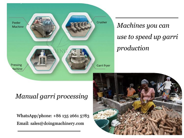 What machines can you use to speed up garri production?