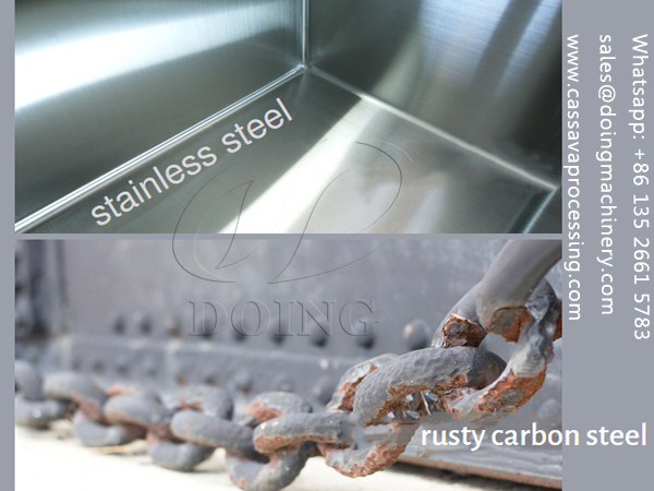 The different material of garri processing machine
