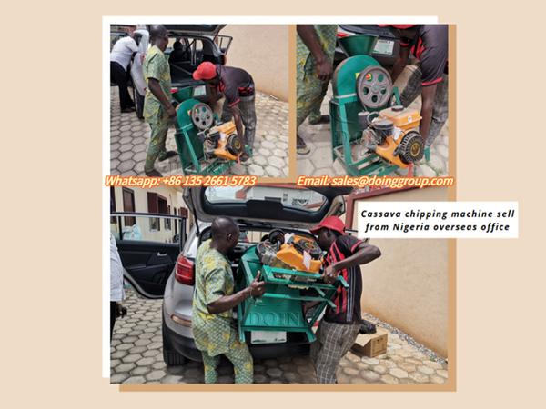 Nigerian client buy home use cassava chipper machine from Nigerian overseas warehouse