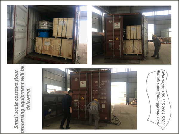 Busy factory - two orders of cassava processing machines are loaded and shipped at the same day