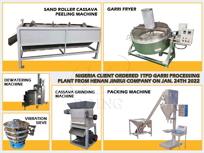 Nigeria client ordered 1tpd garri processing plant from Henan Jinrui company on Jan. 24th 2022!
