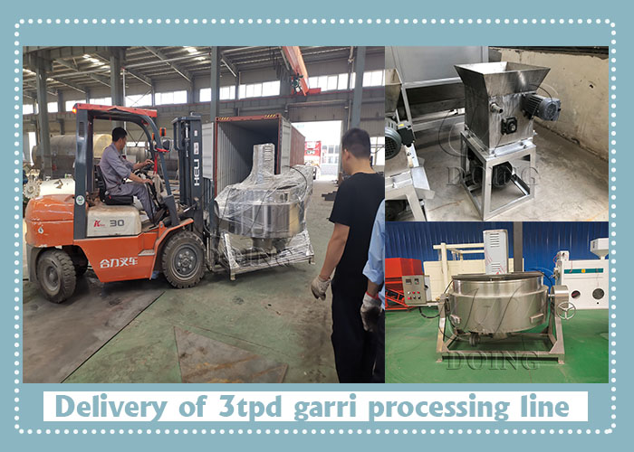 delivery of 3tpd garri processing line to nigeria