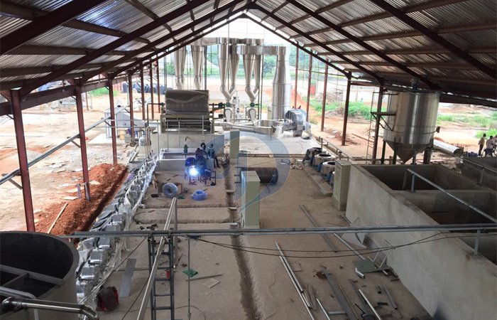 the cassava flour plant is being installed