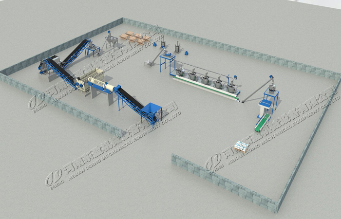 Garri processing line 3D running video in garri processing plant