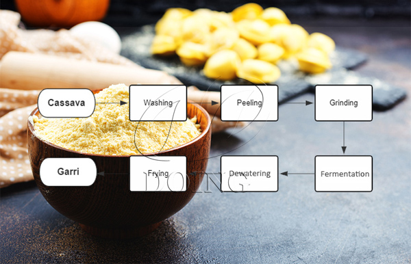 The processes involved in garri production