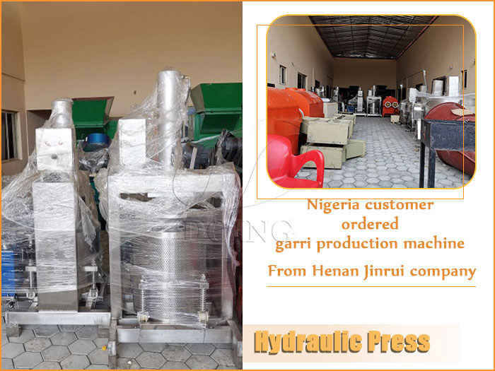 Nigeria customer ordered garri production machine on date April 4th