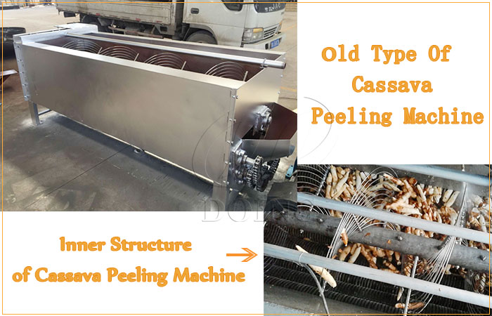 old type of cassava peeling machine