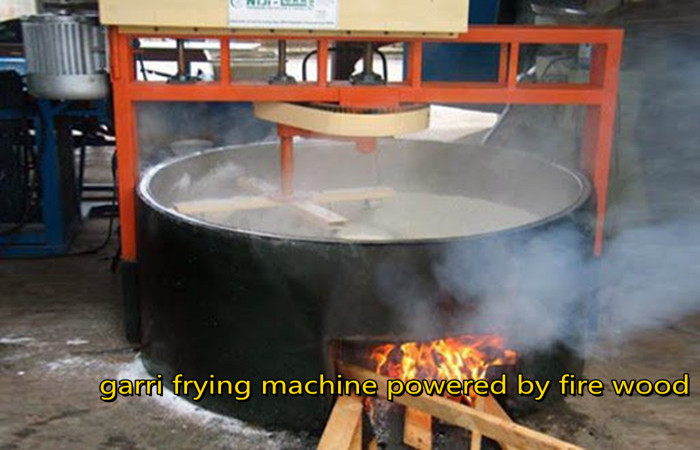 garri frying machine powerd by fire wood
