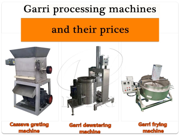 Garri processing machines and their prices