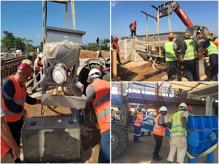 the installation of cassava flour factory and worker training