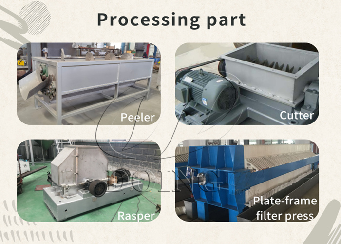 Processing part of machine-made pupuru powder processing