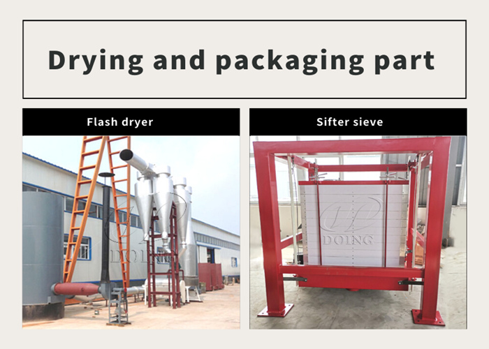 Drying and packaging part