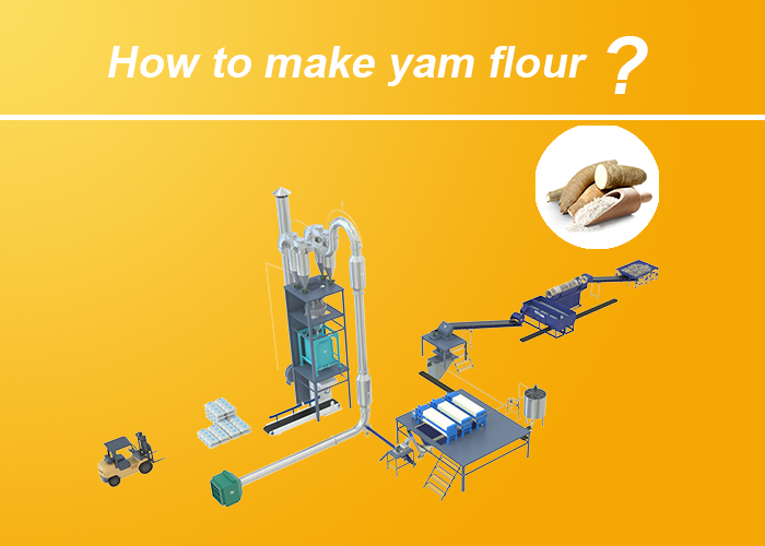 3d flow of yam flour production