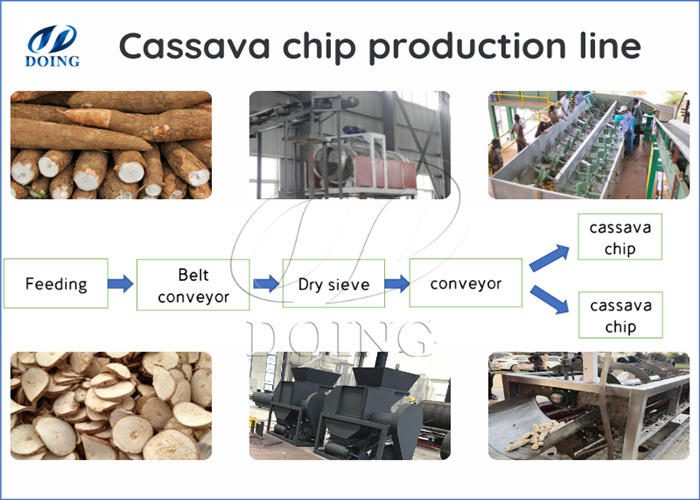 Large cassava chip production line