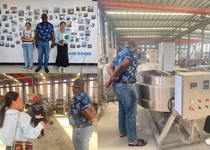 Customer visit the small garri production line