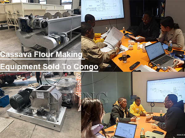 The purchase of cassava flour making equipment for HQCF (High-Quality Cassava Flour) production dealt between Congo client and Henan Jinrui