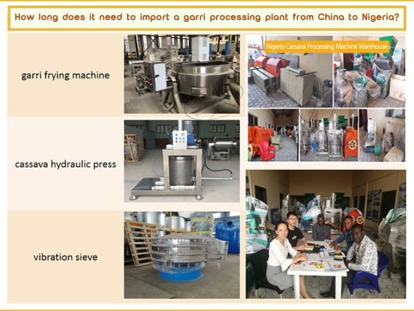 How long does it need to import a garri processing plant from China to Nigeria?