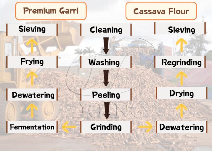 garri and cassava flour processing line