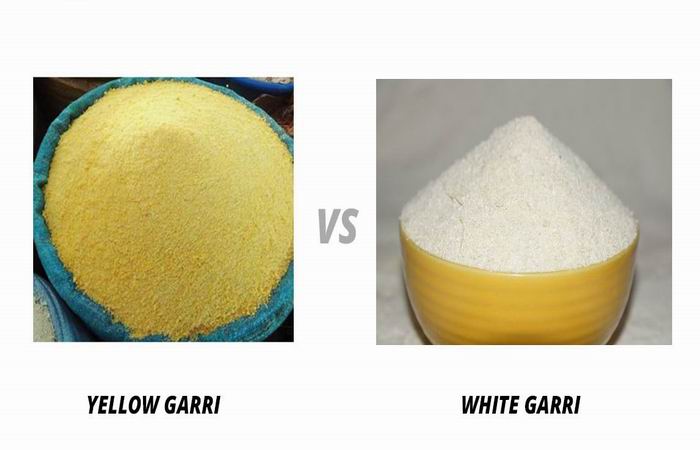 White garri and yellow garri