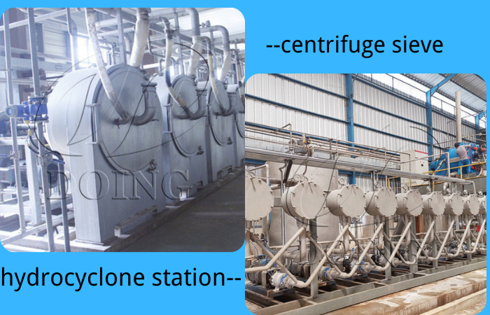 centrifugal sieve and hydrocyclone station