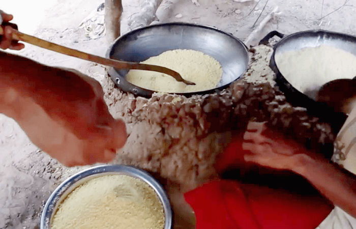 Traditional Garri drying